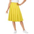 Plus Size Women's Jersey Knit Tiered Skirt by Woman Within in Primrose Yellow (Size 12)