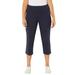 Plus Size Women's Yoga Capri by Catherines in Navy (Size 4X)