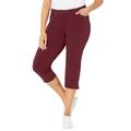 Plus Size Women's The Knit Jean Capri (With Pockets) by Catherines in Rich Burgundy (Size 3XWP)