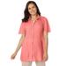 Plus Size Women's Blouse In Crinkle Georgette by Woman Within in Sweet Coral (Size 26/28) Shirt