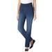 Plus Size Women's Flex-Fit Pull-On Straight-Leg Jean by Woman Within in Indigo Sanded (Size 28 W) Jeans