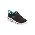 Wide Width Women's The Arch Fit Lace Up Sneaker by Skechers in Black Aqua Wide (Size 9 W)