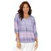 Plus Size Women's Santa Fe Peasant Top by Catherines in Purple Combo (Size 3X)