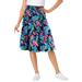 Plus Size Women's Jersey Knit Tiered Skirt by Woman Within in Black Multi Tropicana (Size 38/40)