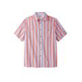 Men's Big & Tall Striped Short-Sleeve Sport Shirt by KingSize in Melon Stripe (Size 4XL)