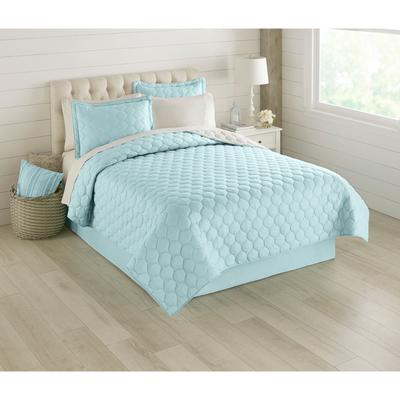 BH Studio Reversible Quilt by BH Studio in Light Aqua Ivory (Size KING)