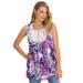 Plus Size Women's Angel Chiffon Blouse by Roaman's in Orchid Bloom Floral (Size 42 W) Top