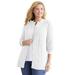 Plus Size Women's Cotton Cable Knit Cardigan Sweater by Woman Within in White (Size 3X)