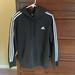 Adidas Shirts | Adidas Black With White Stripes Hooded Sweatshirt | Color: Black/White | Size: M