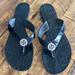 Tory Burch Shoes | Final Price- Tory Burch Thor’s Black Flip Sandals 9 | Color: Black/Silver | Size: 9