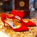 Nine West Shoes | Beautiful New Nine West Orange Red Seven And A Half Shoe. 3 Inch Heel | Color: Red | Size: 7.5