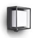 Orren Ellis 300 Lumen Black Motion Sensing Solar LED Outdoor Wall Light Aluminum/Glass/Metal in Gray/White | 7.48 H x 6.5 W x 3.74 D in | Wayfair