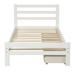 Red Barrel Studio® Wood Platform Bed w/ Two Drawers, Twin (Gray) Wood in White, Size 33.0 H x 39.0 W x 76.0 D in | Wayfair