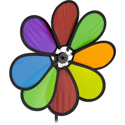 Windrad Blume, Gartenwindrad für Kinder & Erwachsene, Balkon & Garten, Windmühle hbt: 72 x 31 x 6,5
