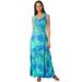 Plus Size Women's Flared Tank Dress by Jessica London in Ocean Print (Size 12)