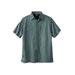 Men's Big & Tall Easy Care Woven Sport Shirt by KingSize in Black Diamond (Size 6XL)