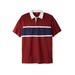 Men's Big & Tall Short Sleeve Rugby by KingSize in Rich Burgundy Rugby (Size 3XL)