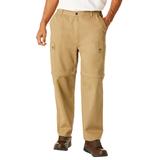 Men's Big & Tall Zip-Off Convertible Twill Cargo Pant by KingSize in Dark Khaki (Size 48 38)
