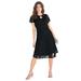 Plus Size Women's Keyhole Lace Dress by Roaman's in Black (Size 28 W)