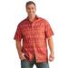 Men's Big & Tall Easy Care Woven Sport Shirt by KingSize in Burgundy Aztec (Size 4XL)