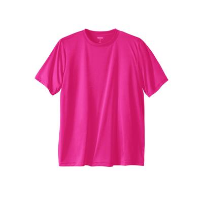 Men's Big & Tall No Sweat Crewneck Tee by KingSize in Electric Pink (Size 7XL)