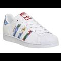 Adidas Shoes | Adidas Originals 'Superstar' Floral Sneakers White Art Shoe 2017 | Color: White | Size: 7.5
