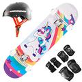 Venom Skateboards for Kids with Skate Helmet and Pads Pack - Skateboard Accessories - Skateboard kids Boys Skateboard Girls Junior Unicorn - 7.25" Inc Adult Pads & Small Helmet Set