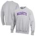 Men's Champion Heathered Gray Nazareth College Golden Flyers Reverse Weave Fleece Crewneck Sweatshirt