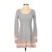 Cloud Chaser Casual Dress - A-Line: Gray Color Block Dresses - Women's Size X-Small