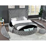 Rosdorf Park Ayonitemi Tufted Upholstered Low Profile Storage Bed Metal in Gray/White | 65 H x 83 W x 92 D in | Wayfair