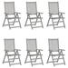 VidaXL Outdoor Recliner Chairs Patio Reclining Chair Gray Solid Wood Acacia in Brown/Gray | 43.3 H x 22.4 W x 27.2 D in | Wayfair 3065518