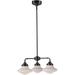 Longshore Tides New School Mini Chandelier LED 3-Light Pendant, Kitchen Island, Opal Glass Shades Glass in Brown | 22 H x 18 W x 18 D in | Wayfair