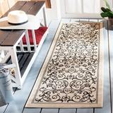 Black 27 x 0.2 in Area Rug - Wade Logan® Arneshia Floral Sand/Indoor/Outdoor Area Rug, Polypropylene | 27 W x 0.2 D in | Wayfair