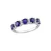 Belk & Co Lab Created 1.62 Ct. T.w. Created Blue And White Sapphire Semi Eternity Ring In Sterling Silver, 8