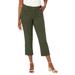 Plus Size Women's Classic Cotton Denim Capri by Jessica London in Dark Olive Green (Size 14) Jeans