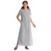 Plus Size Women's Short-Sleeve Scoopneck Jersey Maxi Dress by Woman Within in Heather Grey (Size M)