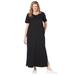 Plus Size Women's Perfect Short-Sleeve Scoopneck Maxi Tee Dress by Woman Within in Black (Size 1X)