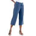 Plus Size Women's Perfect 5-Pocket Relaxed Capri With Back Elastic by Woman Within in Medium Stonewash (Size 18 W)