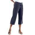 Plus Size Women's Perfect 5-Pocket Relaxed Capri With Back Elastic by Woman Within in Indigo (Size 24 W)
