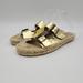 Anthropologie Shoes | Anthropologie Gold Leather Espadrille Slide - Size 39 - Us 7.5 | Color: Gold | Size: 7.5