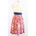 Anthropologie Dresses | Maeve Anthropologie Pink Yellow Strapless Floral Dress Size 0 Sundress Tie Waist | Color: Pink/Yellow | Size: 0