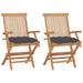 Red Barrel Studio® Patio Chairs Outdoor Bistro Folding Chair w/ Cushions Solid Wood Teak Wood in Brown | Wayfair 1C41D786FADA4E12A812921325C92ABF