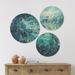 East Urban Home Designart 'Wild Blue Ocean Waves V' Nautical & Coastal Wood Wall Art Set Of 3 Circles Wood in Brown | 34 H x 44 W x 1 D in | Wayfair