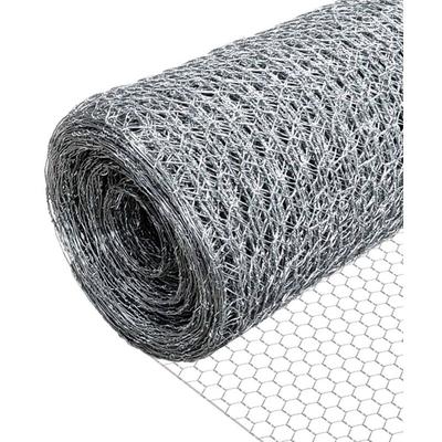 Drahtzaun Sechskantgeflecht, Maschendrahtzaun, 1x25m, Maschenweite 25mm, Verzinkt Silber - Vounot Image