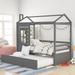 Modern Twin Size House Bed Wood Bed with Twin Size Trundle