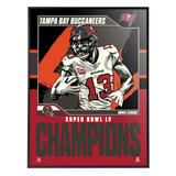 Phenom Gallery Mike Evans Tampa Bay Buccaneers Super Bowl LV Champions 18'' x 24'' Deluxe Framed Serigraph Print