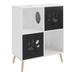 Black and White Convertible End-Table Shelf Cat Tree, 37" H, 60.5 LBS, Multi-Color