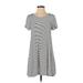 Old Navy Casual Dress - A-Line: White Stripes Dresses - Women's Size Small