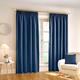 Enhanced Living Harvard Navy Linen 100% Blackout Thermal Tape Top Curtains - 66 x 72 inch (168 x 183cm) for Living Room/Bedroom
