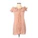 Shein Casual Dress - Shift: Pink Print Dresses - Women's Size X-Small